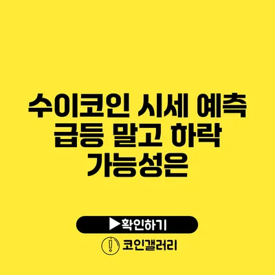 수이코인 시세 예측: 급등 말고 하락 가능성은?