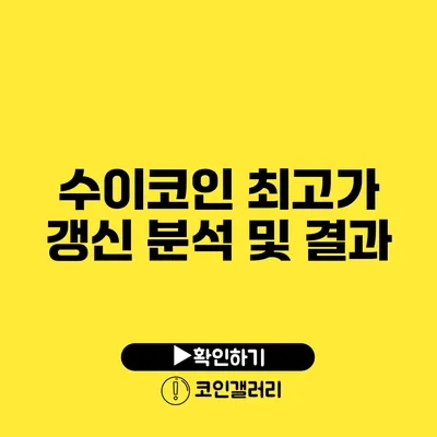 수이코인 최고가 갱신: 분석 및 결과