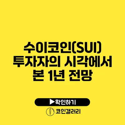 수이코인(SUI) 투자자의 시각에서 본 1년 전망