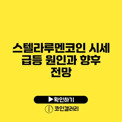 스텔라루멘코인 시세 급등 원인과 향후 전망