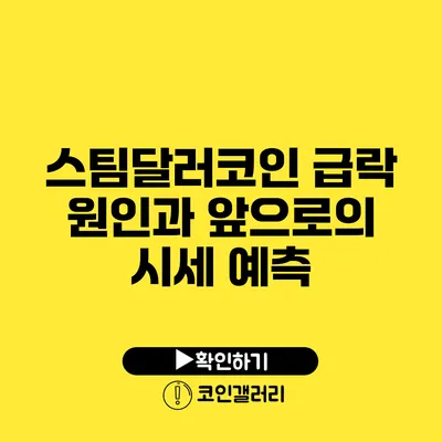 스팀달러코인 급락 원인과 앞으로의 시세 예측