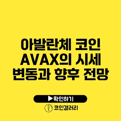 아발란체 코인 AVAX의 시세 변동과 향후 전망