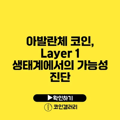 아발란체 코인, Layer 1 생태계에서의 가능성 진단