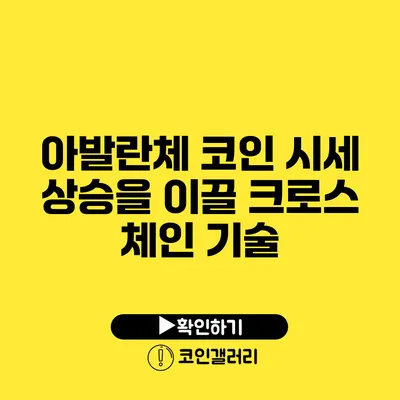 아발란체 코인 시세 상승을 이끌 크로스 체인 기술