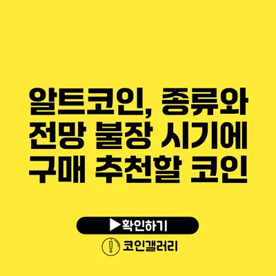 알트코인, 종류와 전망: 불장 시기에 구매 추천할 코인