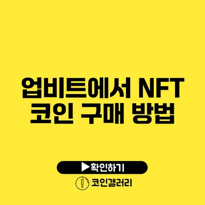 업비트에서 NFT 코인 구매 방법