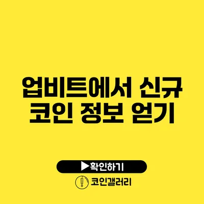 업비트에서 신규 코인 정보 얻기