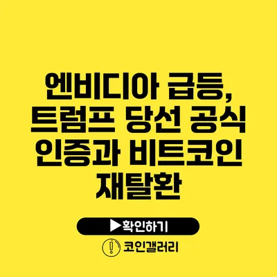 엔비디아 급등, 트럼프 당선 공식 인증과 비트코인 재탈환