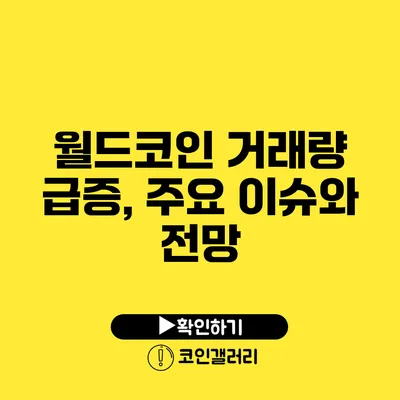 월드코인 거래량 급증, 주요 이슈와 전망