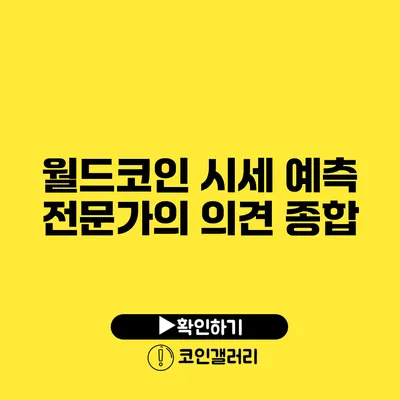 월드코인 시세 예측: 전문가의 의견 종합