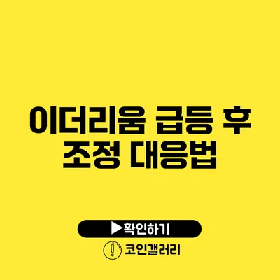 이더리움 급등 후 조정 대응법