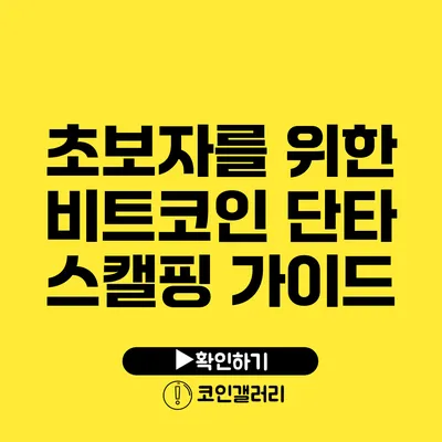 초보자를 위한 비트코인 단타 스캘핑 가이드