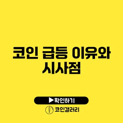 코인 급등 이유와 시사점