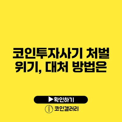 코인투자사기 처벌 위기, 대처 방법은?