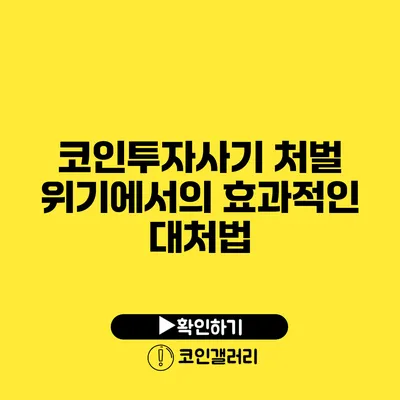 코인투자사기 처벌 위기에서의 효과적인 대처법