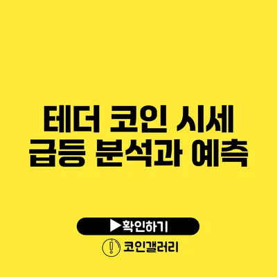 테더 코인 시세 급등 분석과 예측
