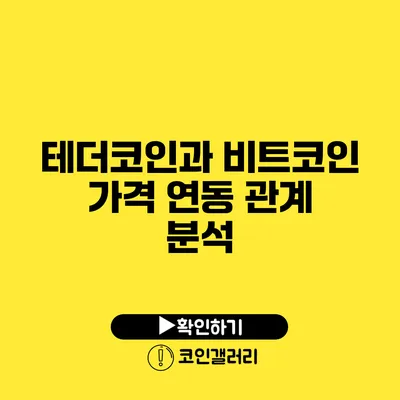 테더코인과 비트코인 가격 연동 관계 분석