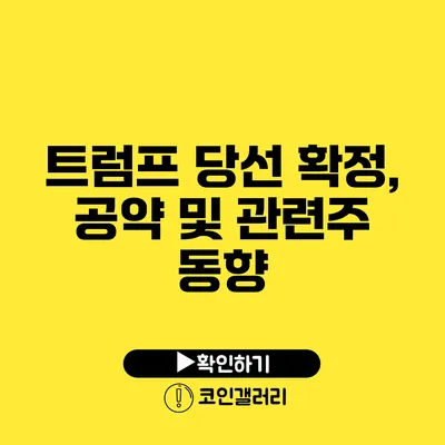 트럼프 당선 확정, 공약 및 관련주 동향