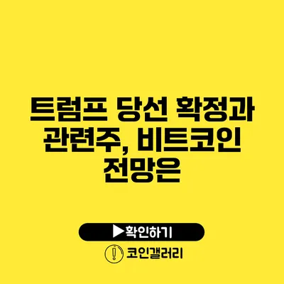 트럼프 당선 확정과 관련주, 비트코인 전망은?