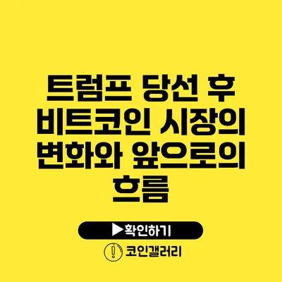 트럼프 당선 후 비트코인 시장의 변화와 앞으로의 흐름