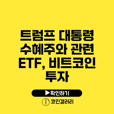 트럼프 대통령 수혜주와 관련 ETF, 비트코인 투자