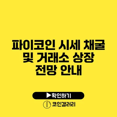 파이코인 시세 채굴 및 거래소 상장 전망 안내