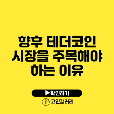 향후 테더코인 시장을 주목해야 하는 이유