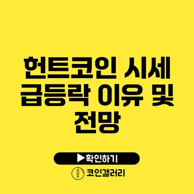 헌트코인 시세 급등락 이유 및 전망