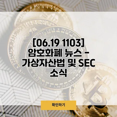 [06.19 1103] 암호화폐 뉴스 - 가상자산법 및 SEC 소식