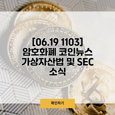 [06.19 1103] 암호화폐 코인뉴스 가상자산법 및 SEC 소식
