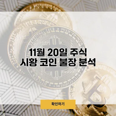 11월 20일 주식 시황 코인 불장 분석