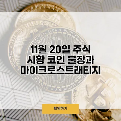 11월 20일 주식 시황 코인 불장과 마이크로스트래티지