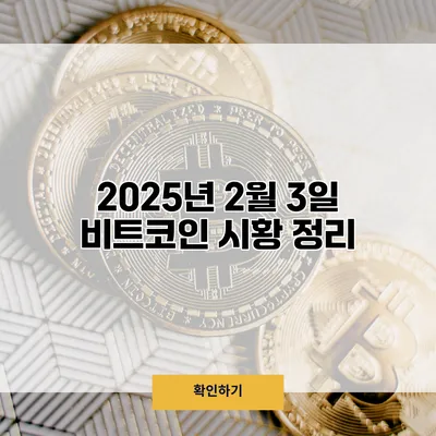 2025년 2월 3일 비트코인 시황 정리
