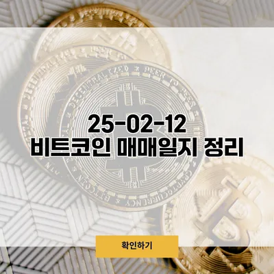 25-02-12 비트코인 매매일지 정리