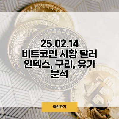 25.02.14 비트코인 시황 달러 인덱스, 구리, 유가 분석