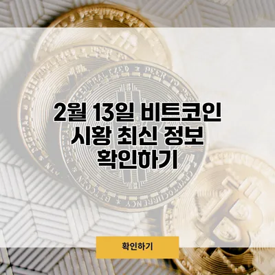 2월 13일 비트코인 시황 최신 정보 확인하기