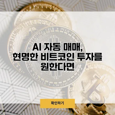 AI 자동 매매, 현명한 비트코인 투자를 원한다면