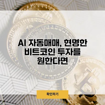 AI 자동매매, 현명한 비트코인 투자를 원한다면