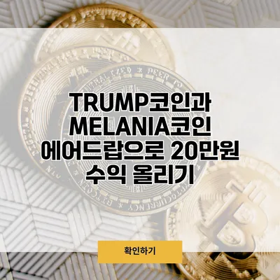 TRUMP코인과 MELANIA코인 에어드랍으로 20만원 수익 올리기