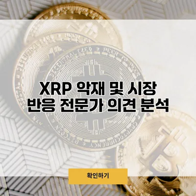 XRP 악재 및 시장 반응 전문가 의견 분석