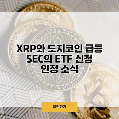XRP와 도지코인 급등 SEC의 ETF 신청 인정 소식