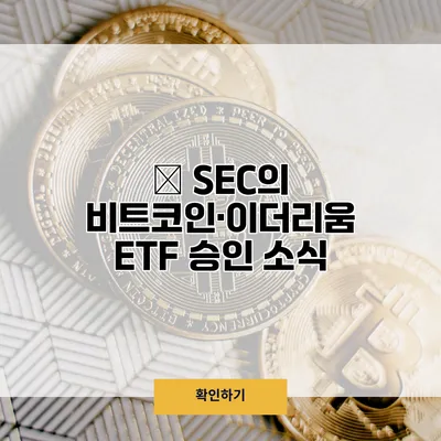 美 SEC의 비트코인·이더리움 ETF 승인 소식