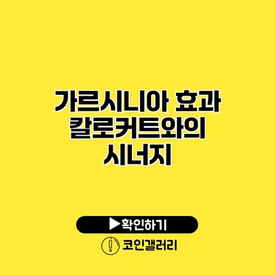 가르시니아 효과 칼로커트와의 시너지