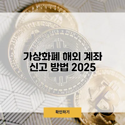 가상화폐 해외 계좌 신고 방법 2025
