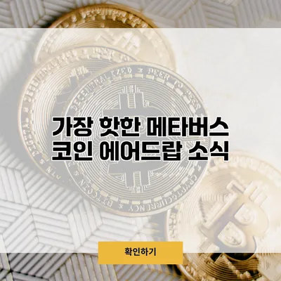 가장 핫한 메타버스 코인 에어드랍 소식