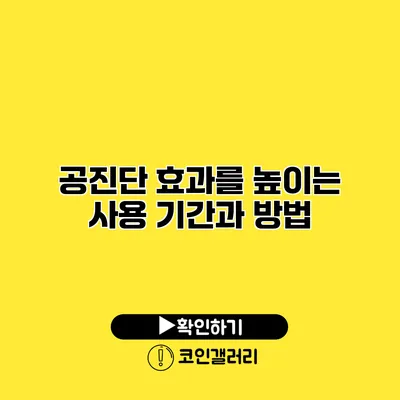 공진단 효과를 높이는 사용 기간과 방법