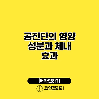 공진단의 영양 성분과 체내 효과
