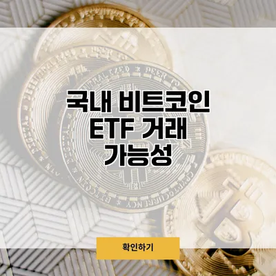 국내 비트코인 ETF 거래 가능성