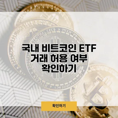 국내 비트코인 ETF 거래 허용 여부 확인하기