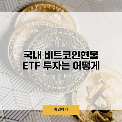 국내 비트코인현물 ETF 투자는 어떻게?